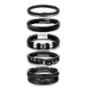 Mens Leather Braided Magnetic Multi-Layer Bracelet Set Geometric Style Unisex Handmade Jewelry