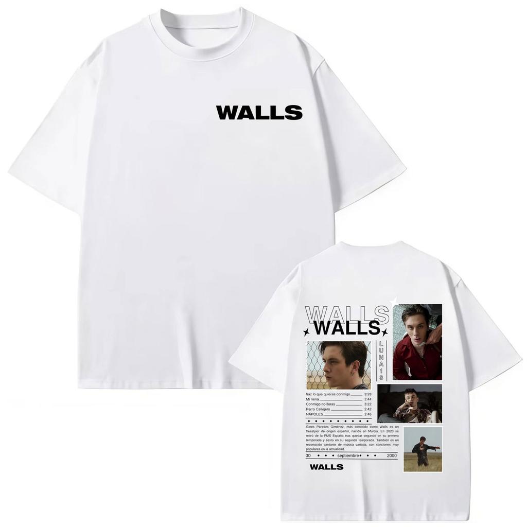 Singer Walls Luna Album Merch T Shirt High Quality Short Sleeve T-shirts Men Women Summer Casual Loose Cotton T-shirt