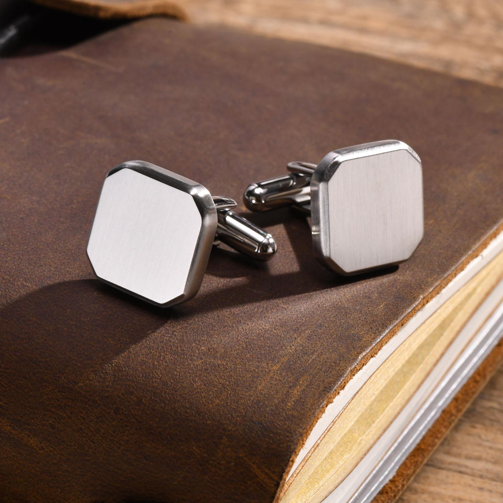 

Customized Personalized Cufflink, Stainless Steel Enrgaved Wedding Engagement Jewelry,Groom Dad Best Man Father Of The Bride