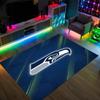 Seattle Seahawks Design Crystal Velvet Carpet Cozy Non?Slip Printed Rug For Bedroom Living Room Entrance