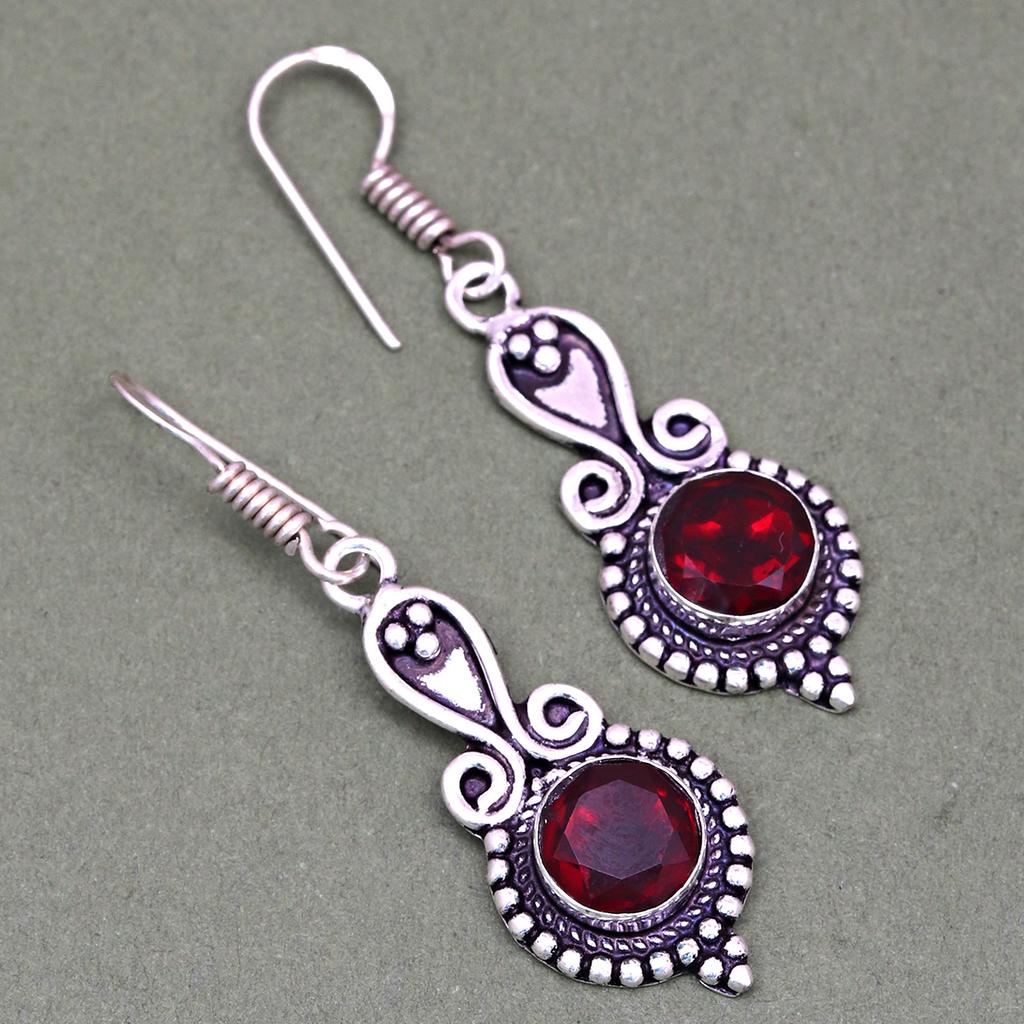 Pendant Garnet   Sterling Jewelry Gemstone Plated Gold Natural Red