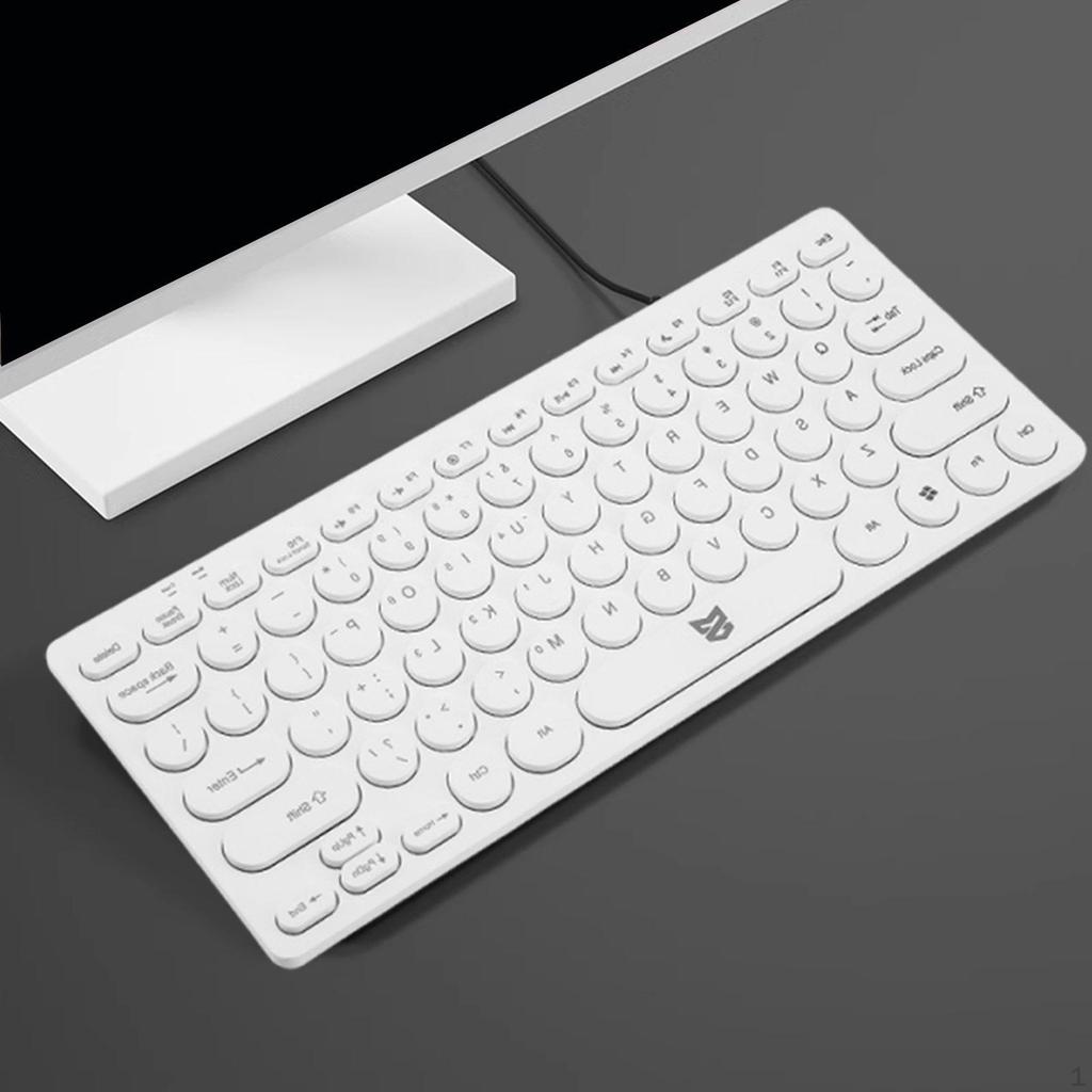 Wired Keyboard 78 Keys Convenient Mini Modern USB Plug and Play Silent Keystroke for Household