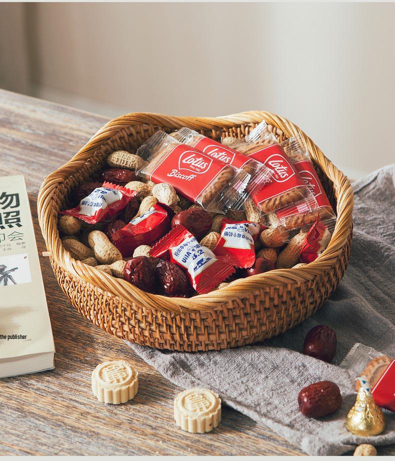 Mehrzweck Bambus Webkorb zur Aufbewahrung, für Obst, Brot, Brötchen, Snacks und für Picknicks