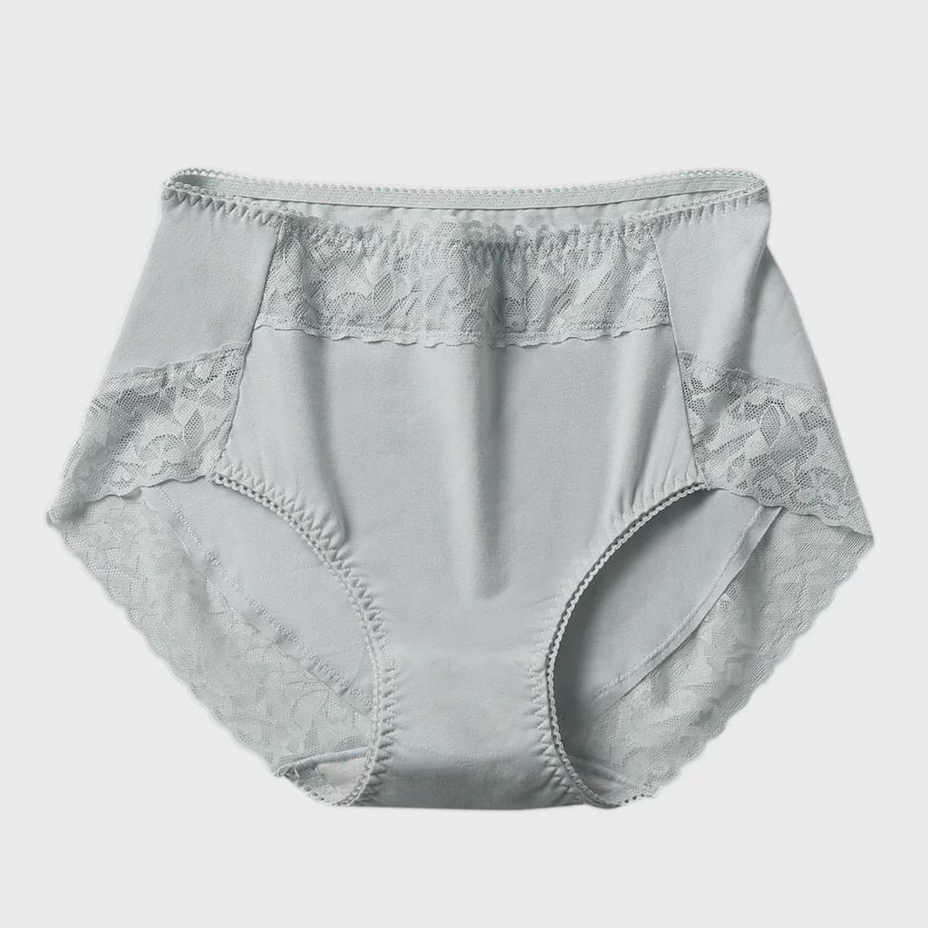 Women's High-Waisted Cotton Lace Underwear - Antibacterial, Breathable, Hip-Lifting, Plus Size 