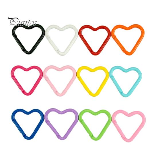 

12 шт. карабинов в форме сердца, прочный сплав, брелок, зажим, пружинный крючок, пряжка для рюкзака, бутылка для воды, аксессуары для кемпинга на открытом воздухе разноцветный