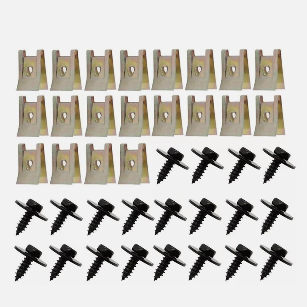 Durable Metal Bumper Fender Retainer Screws with Nuts Car Clips Body Fasteners