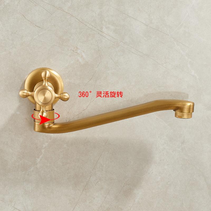 Longer Garden Faucet Spout Bathroom Basin Faucet Single Cold Mop Faucet Antique Outdoor tap Solid Brass