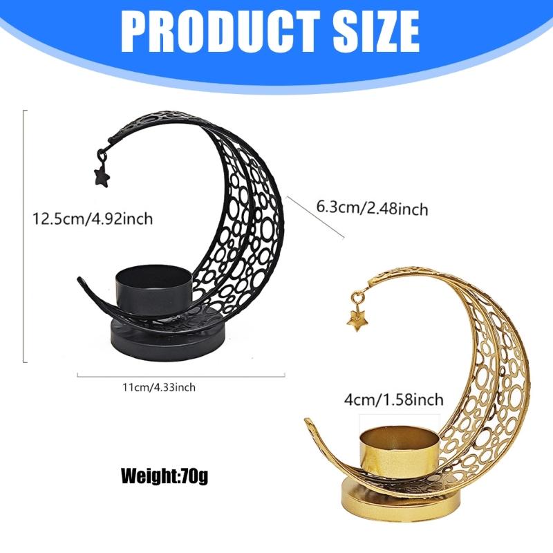 Moon Shaped Candle Holders Tealight Holders Metal Moon Candle Stand Candlestick for Christmas Dining Wedding Home Decors