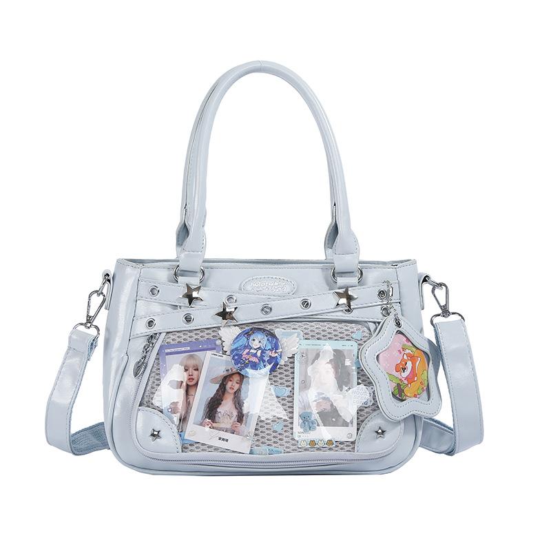 Transparent Ita Bag For Anime Fans Cute Jk Style Crossbody Bag With Clear Window Display Pins Women Versatile Shoulder Handbag