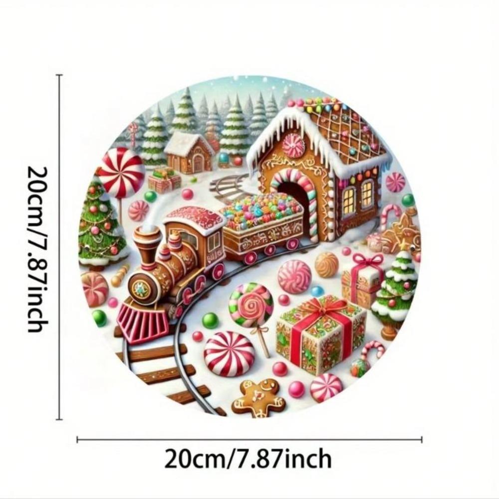 Metal Tin Sign Christmas Train Tree Holiday Wall Decor Home Gift