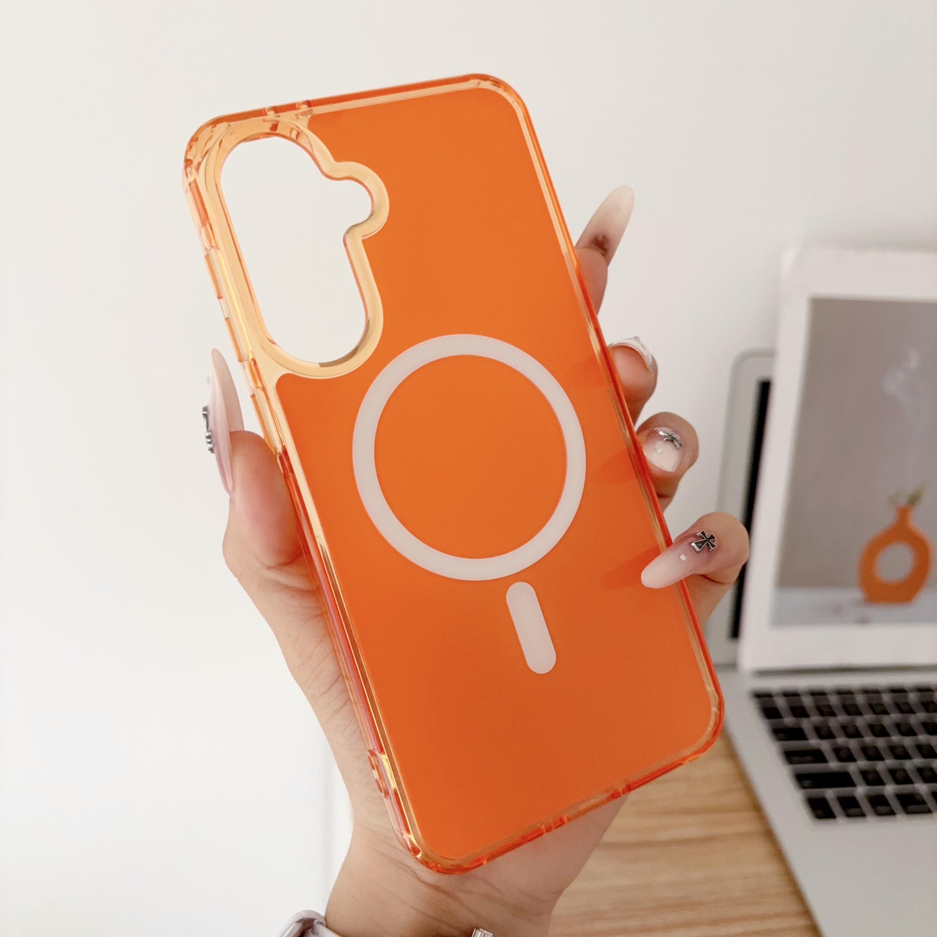 

Hybrid Shockproof ForMagsafe Phone Case For Samsung S26 S25 S24 S23 Plus Ultra A57 A37 A56 A36 Slim Magnetic Hard PC Back Cover Galaxy S25 FE оранжевый