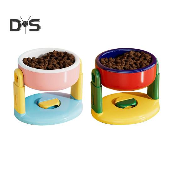 Liftable Suction Cup Pet Bowl Adjustable Height Food And Water Dish Elevated Pet Feeder Bowl for Cats Dogs To Protect Cervical Spine