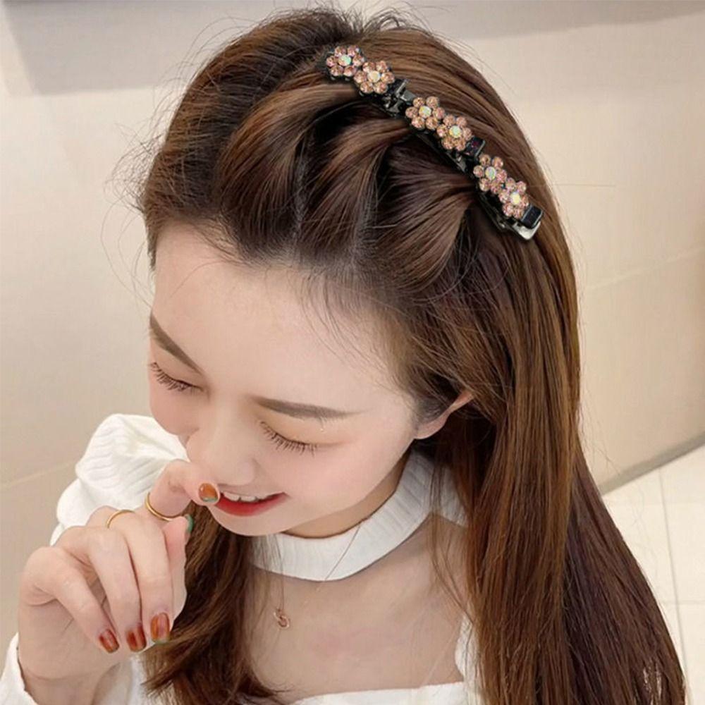 Stone Hair Clips Flower Hairclip Braided Hair Clips Rhinestone Hair Clips Hairpin Duckbill Clip