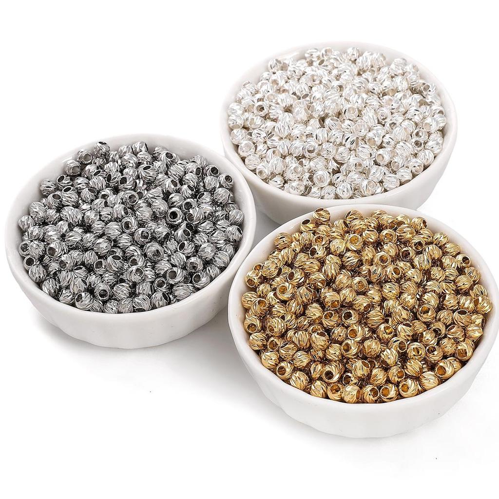 10 ks měděných kulatých květinových korálků pro ruční výrobu šperků