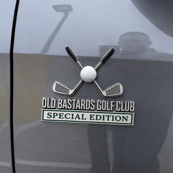 Golf Club Car Emblem Badge, Metal Golf Logo Sticker for Vehicle, Chrome Finish Auto Decal for SUV Truck, Gift for Golf Lovers