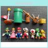 Mario Mushroom Man And Mary Cake Decorations Set Pvc Material 4-10cm Size 12 Different Scenes