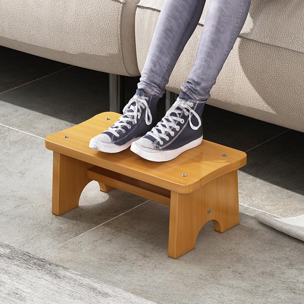 Bamboo Wood Made Foot Stool - Safe Exquisite Craft Footstool Home Low Stool Ottoman Bench Odorless