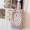 Leisure Backpack Korean Version Checkered Contrasting Color Design, Daily Same Class Backpack, Casual Simple Middle and High School Backpack