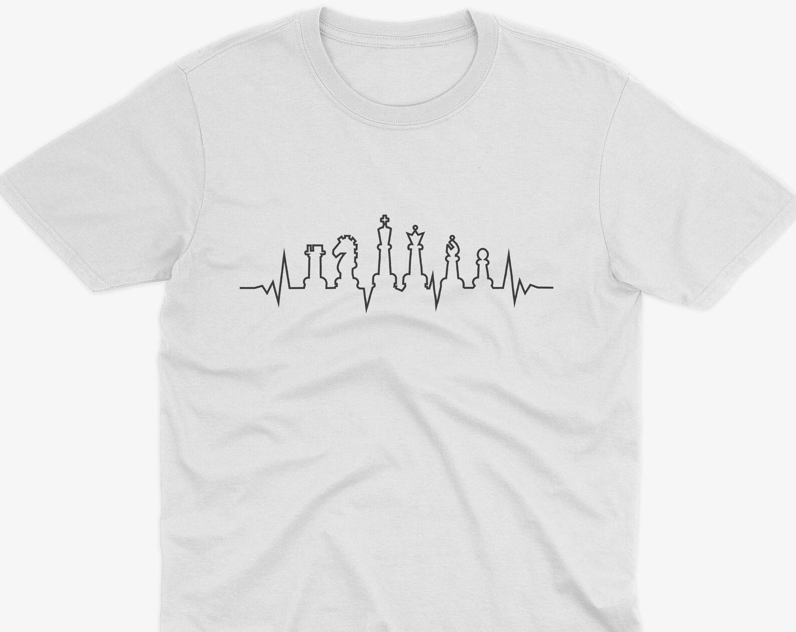 Chess Heartbeat T-Shirt, Cool Chess T-Shirt, Chess Gift, Chess Player, Chess Merch, Gift For Chess Player, Board Games T-Shirt, Chess Art XL