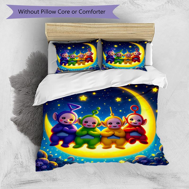 Teletubbies Moonlit Adventure 3‑Piece Bedding Set,Soft Duvet Cover with 34 Pillowcases,Multi‑Scene Home Dorm Use,Ideal Gift for Birthday & Holiday
