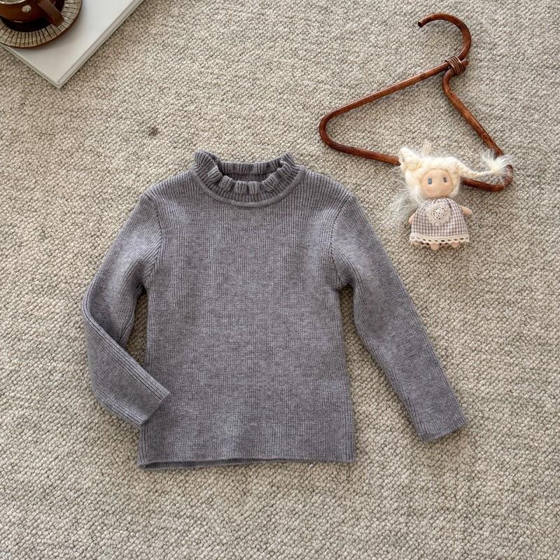 Girls Solid Color Turtleneck Knit Sweater Long Sleeve Baby Top Winter Toddler Outfit