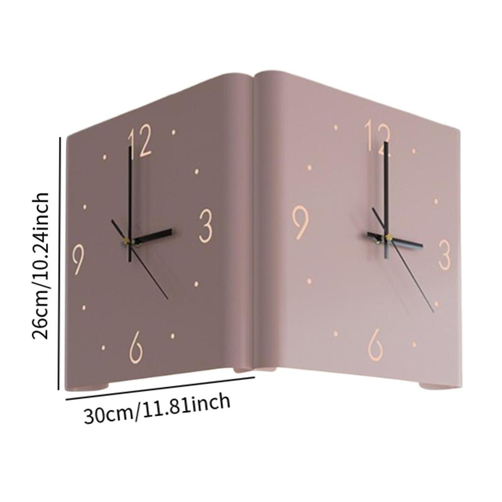 Moderne leise zweiseitige Wanduhr, einzigartig, kreativ, Metallzifferblatt-Skala für Büro, Wohnzimmer, Flur