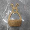 Hand Woven Easter Bunny Basket Natural Willow Handmade Bunny Flower Basket Gift Holder Cute Rabbit Easter Wall Pocket Front Door