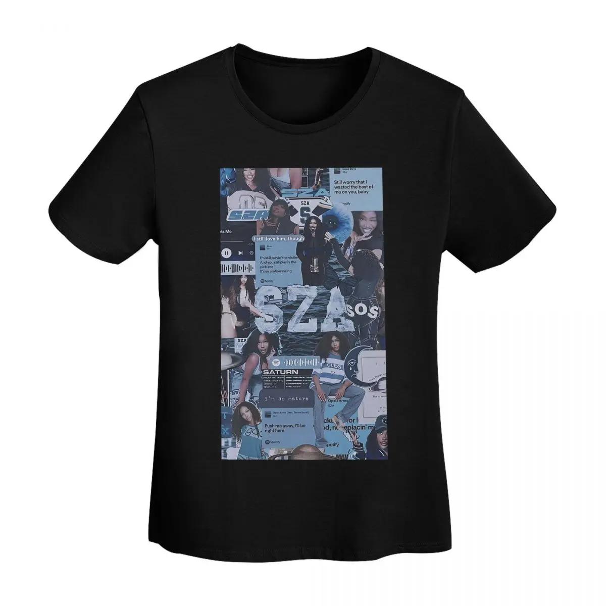 

SZA SOS Song Singer TShirt Women Short Sleeve T Shirts ONeck Clothes Cotton Summer Tees Streetwear 4XL