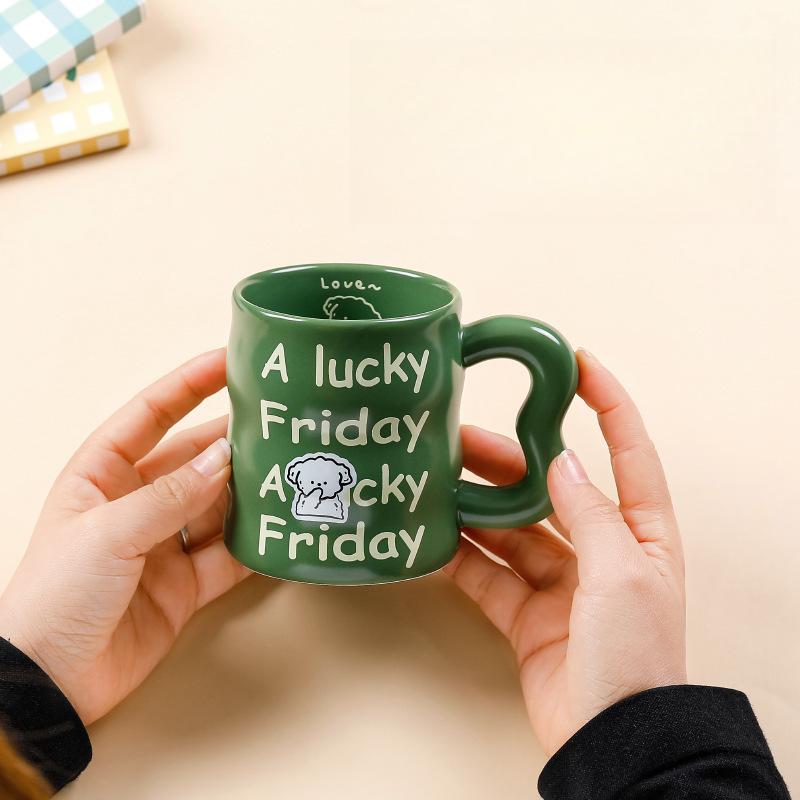 Milk Fufu Cute Animal Mug Women Breakfast Ceramic Cup Coffee Milk Cup Office Home Student Cup