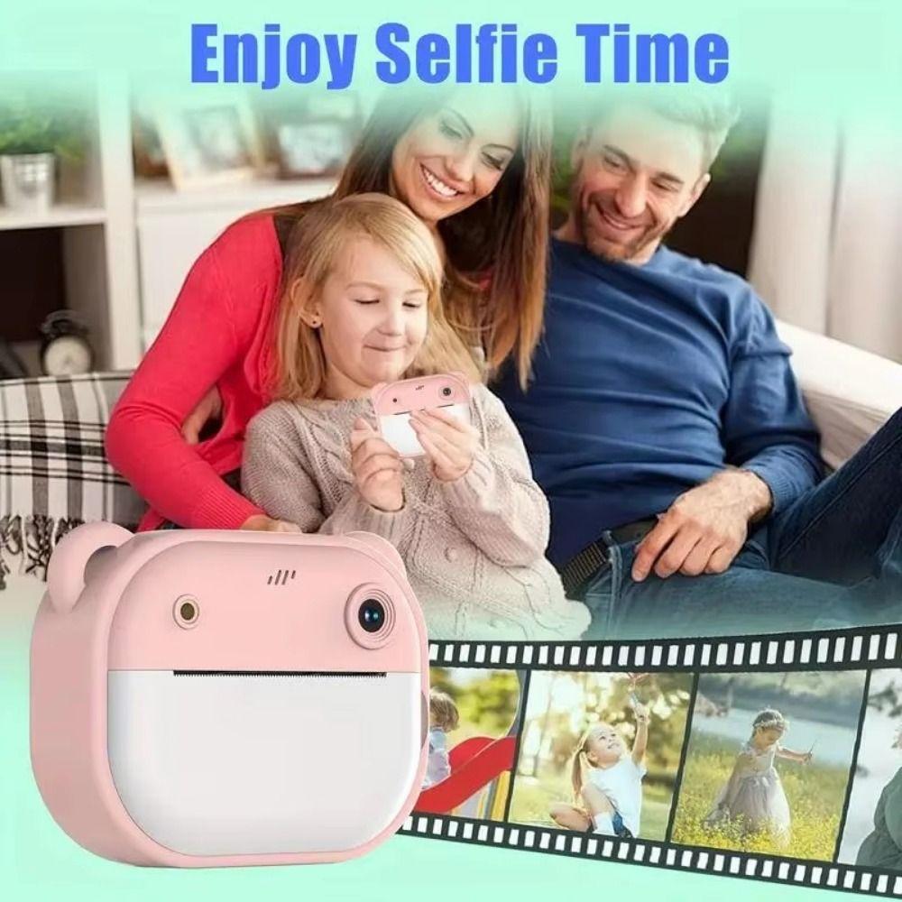 With Print Paper Children Digital Camera 1080P HD Recording Mini Instant Print Toys  Girls