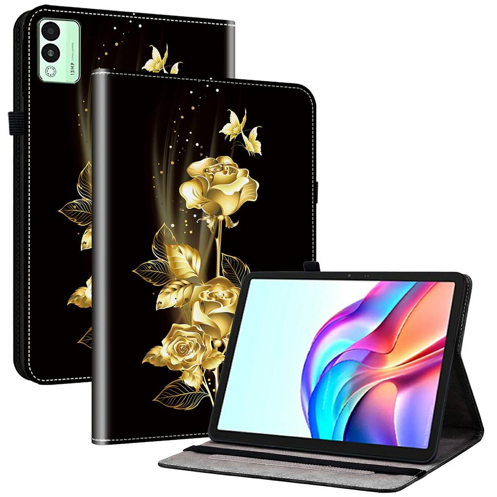 For TECNO Megapad 11 Leather Case Pattern Printed Stand Tablet Cover with Card Slots