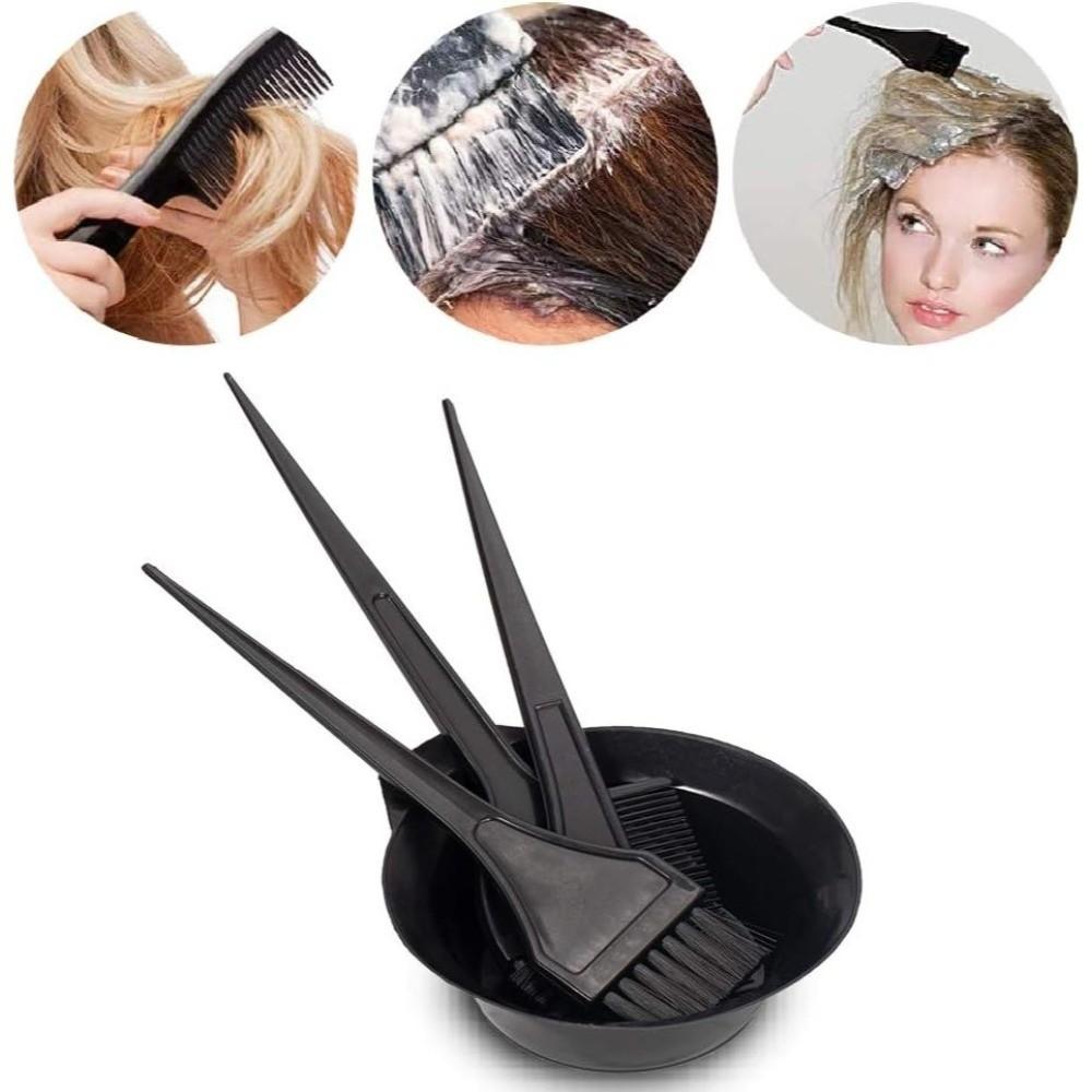 4Pcs/Set Hairdressing Hair Color Dye Bowl Stirring Brush Hair Dye Tools  for Hair Coloring