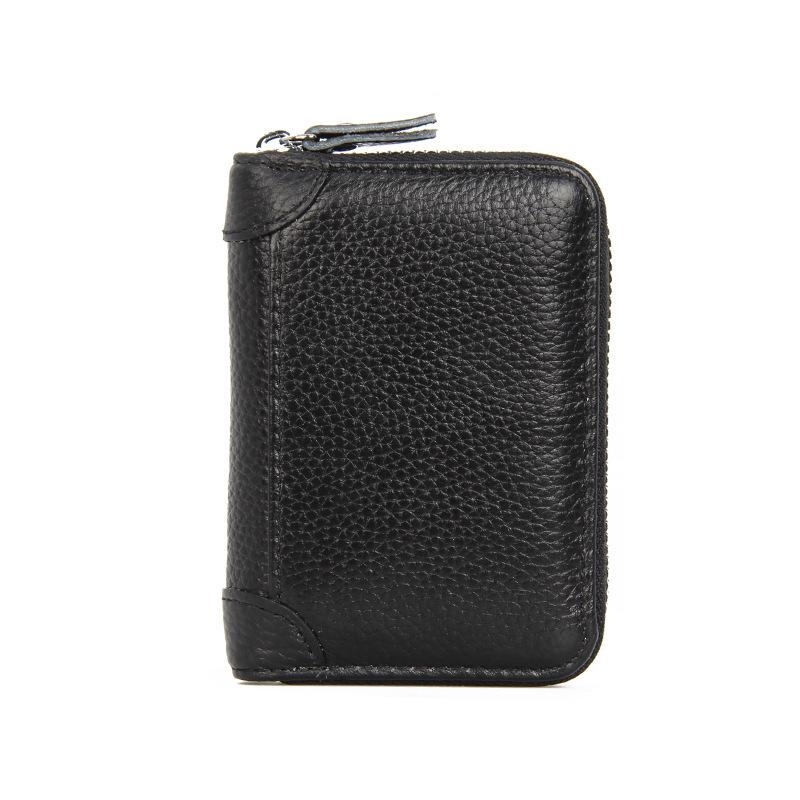 Women's RFID Multi-Slot Accordion Cowhide Card Holder with Anti-Theft Protection