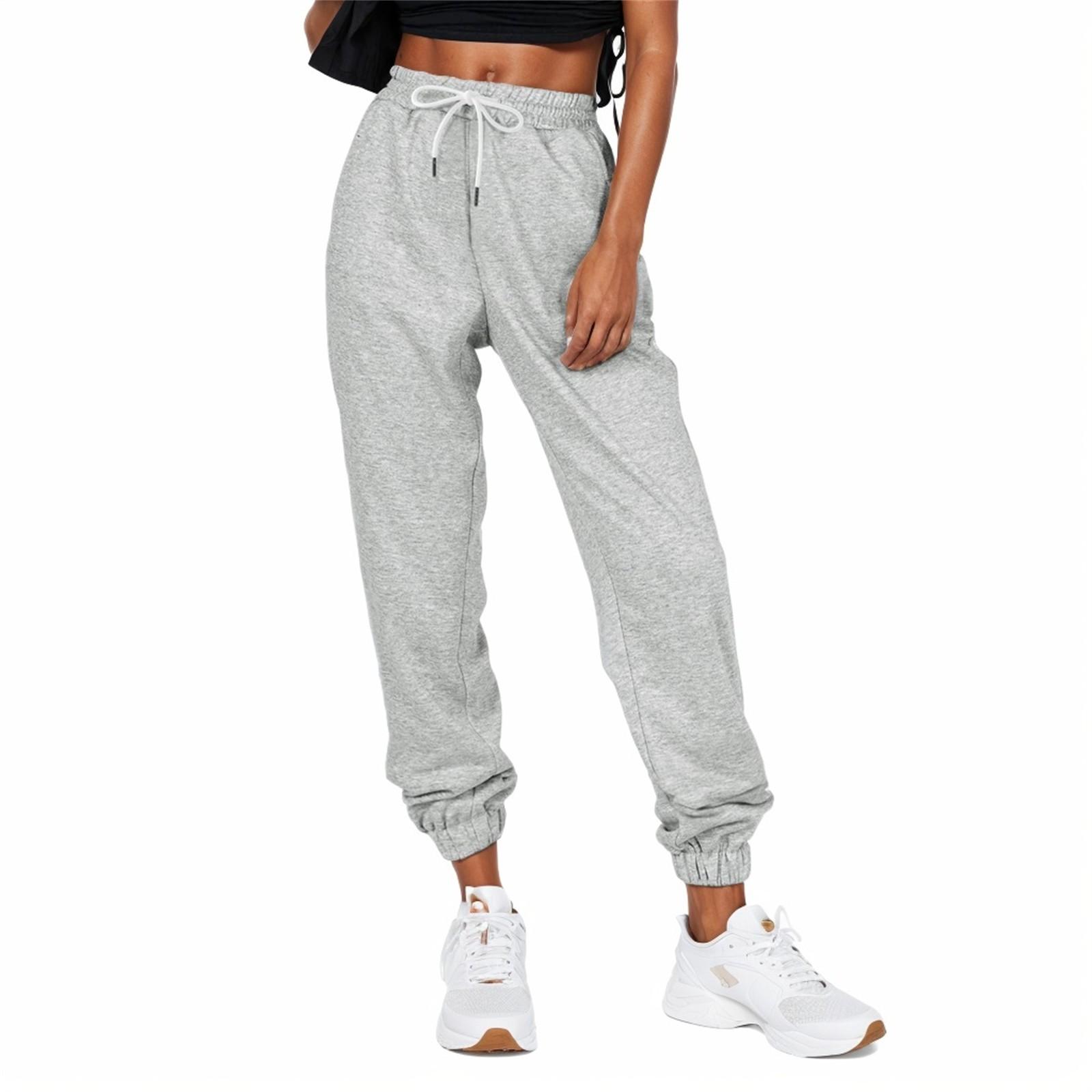 

Women s Fashion Drawstring Waist With Pockets Drawstring Color Casual Sweatpants XXL