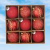 9pcs 8cm Christmas Hanging Balls Set Glitter Xmas Tree Ornaments  Home New Year Gifts