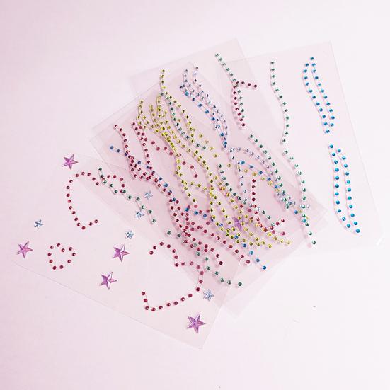 Tattoo Rhinestones Attractive Easy To Apply Plastic Convenient Gem Faux Crystal Stickers for Unisex