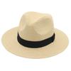 Spring and Summer Panama Straw Hat Square Black Ribbon Korean Style Hat for Men and Women Jazz Hat Panamahat