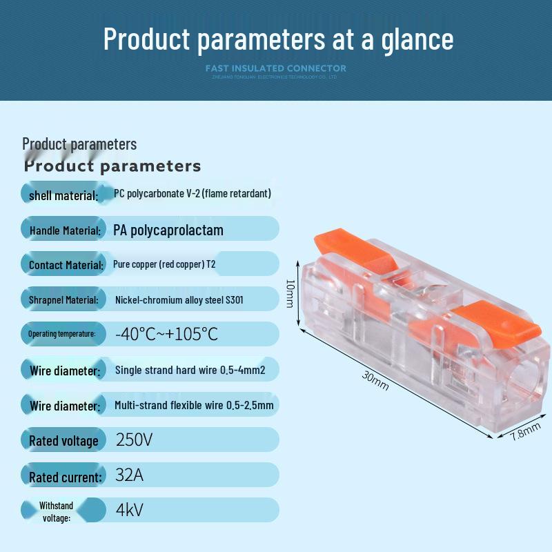 Unitek PCT-222 Multi-in/Out Quick Wiring Terminal for Soft and Hard Wire