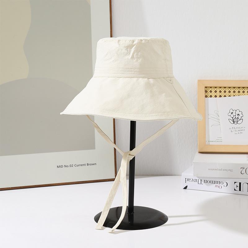 Hat Women's Solid Color Versatile Bucket Hat Summer Outing Big Brim Sun Hat Simple Sun Hat Thin
