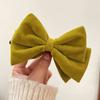 Winter Retro Bow Banana Clip For Women Elegant Velvet Large Ponytail Twist Clip Hairgrip Hairpins Barrettes Hair Accessories