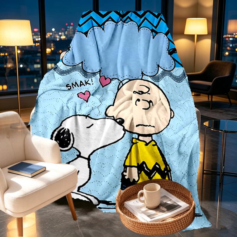 Snoopy Print Blanket - Soft & Comfortable, for Bedroom, Travel, Sofa, Home Decoration - Birthday Christmas Gift for Friend