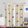 Set Of 2 Flat Printing Scene Curtains Cute Cars Wallpaper Polyester Without Electricity Party Decorations Holiday Portraits Curtain