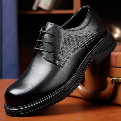 First Layer Cowhide New Men's Business Leather Shoes Genuine Leather Formal Casual Single Shoes Men's Big Toe Thick Soled Men's Shoes