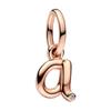 Brand New Plated Rose Gold Letter A-z 26 Alphabet Bead Component Zircon Letter Charm Bead Component Compatible With Authentic Original Bracelet High