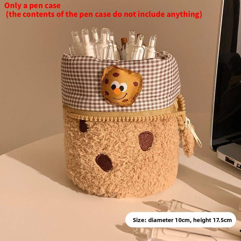 Nylon Cute Cookie Shape Pen Holder With Foldable Design For Home Office Organization
