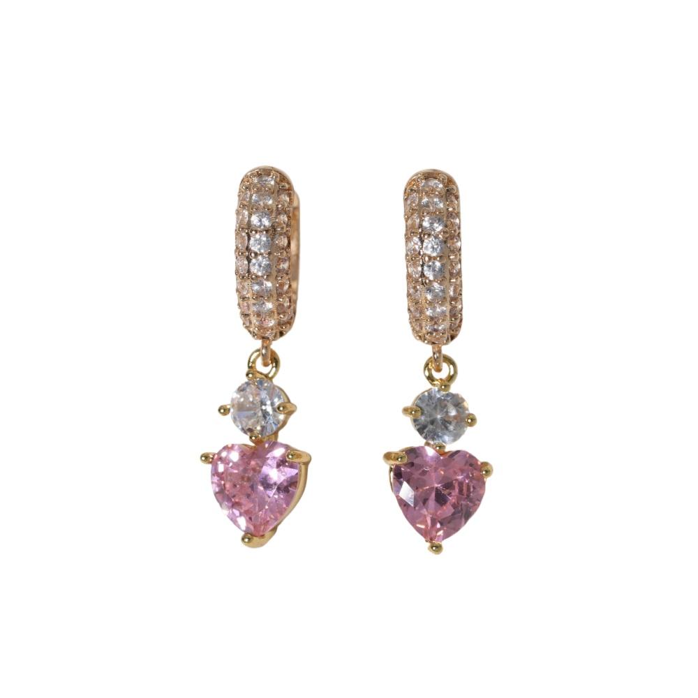 1 Paar Mode Herzform Hängeohrringe für Damen Zirkonia Ohrring Schmuck Hochzeitsparty Zubehör