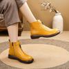 Leather Cotton Shoes Women's Winter Flat Wool Bootie Women's Velvet Warm Boots Soft-soled Non-slip Middle-aged and Elderly Ankle