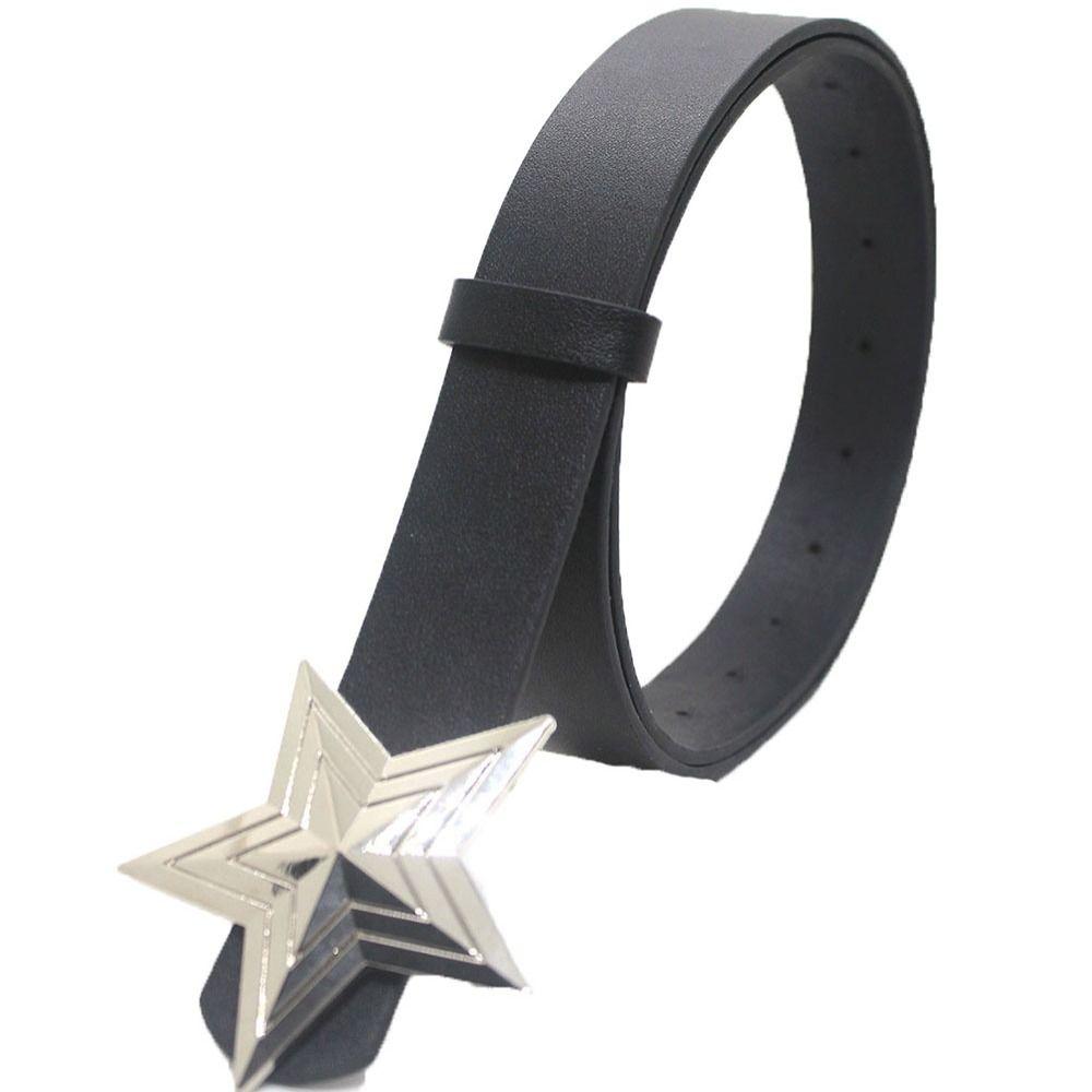 Belt Adjustable Waistband Trouser PU Leather Belt Star Buckle Belt Pentagram Star Belt Waist Belt