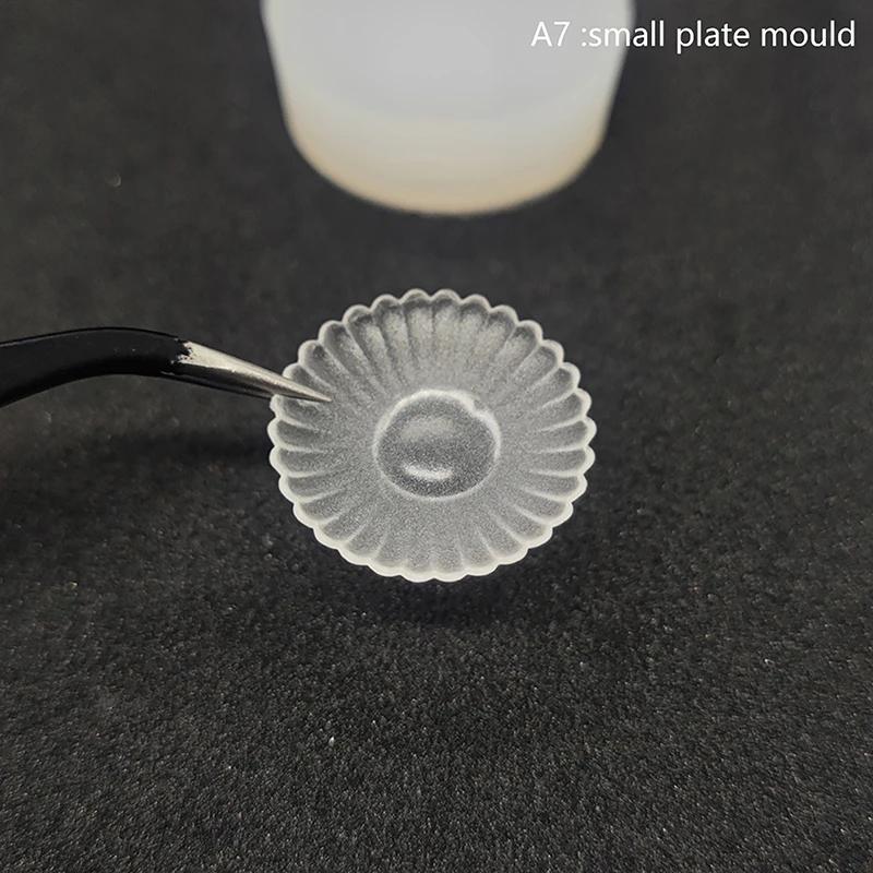 1Pc Dollhouse Miniature Silicone Tableware Mold Mini Simulation Dish Bowl Model Mould Dolls House Kitchen Toys Accessories-Toy