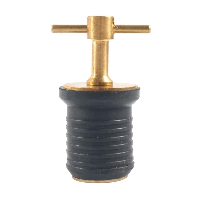 Heavy Duty Vessels Boat Deck Drain Cover 3/4 Inch Brass Rubber Plug Leak Proof Suitable For Ships Secure Water Sealing